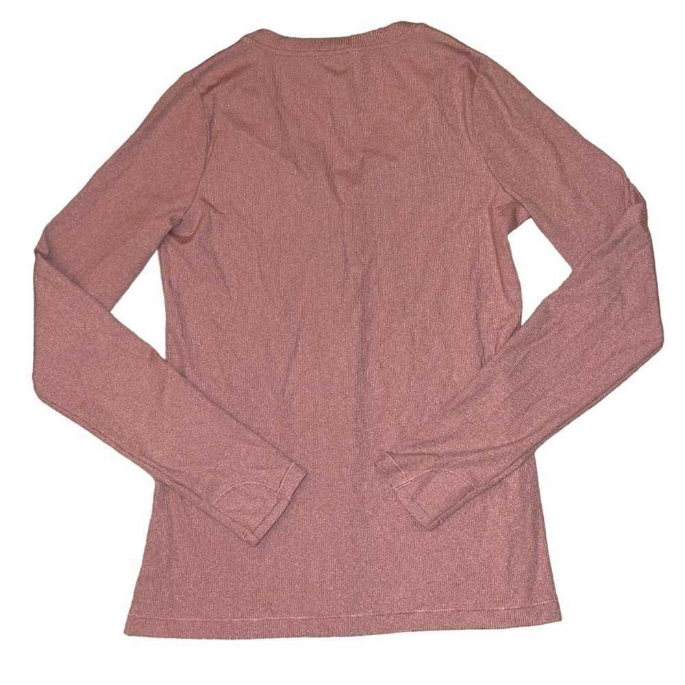 Athleta Uptempo Ribbed long sleeve light pink women’s size medium - Picture 2 of 6